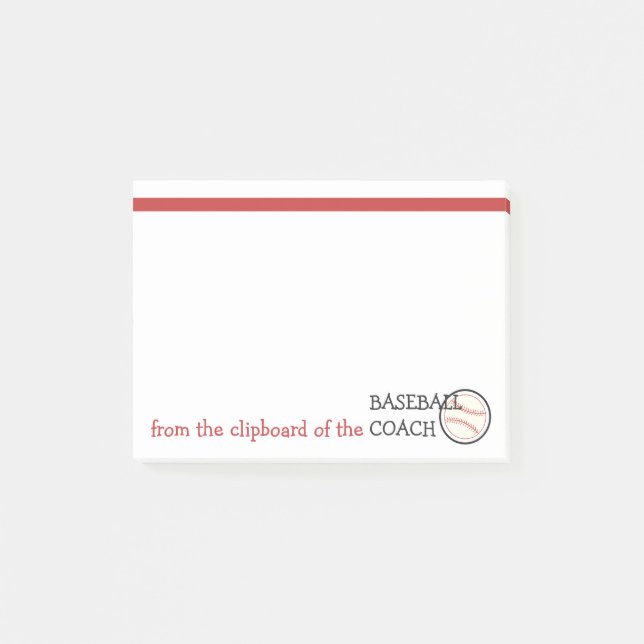 Post-it® Entraîneur de baseball Funny Sports Porte - bloc à (Devant)