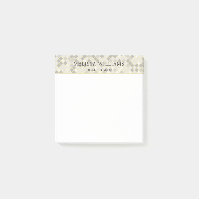 Post-it® Entreprise Géométrique Moderne Jaune et Gris (Devant)