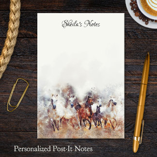 Post-it® Equine Watercolor Horse Lovers Post It Notes