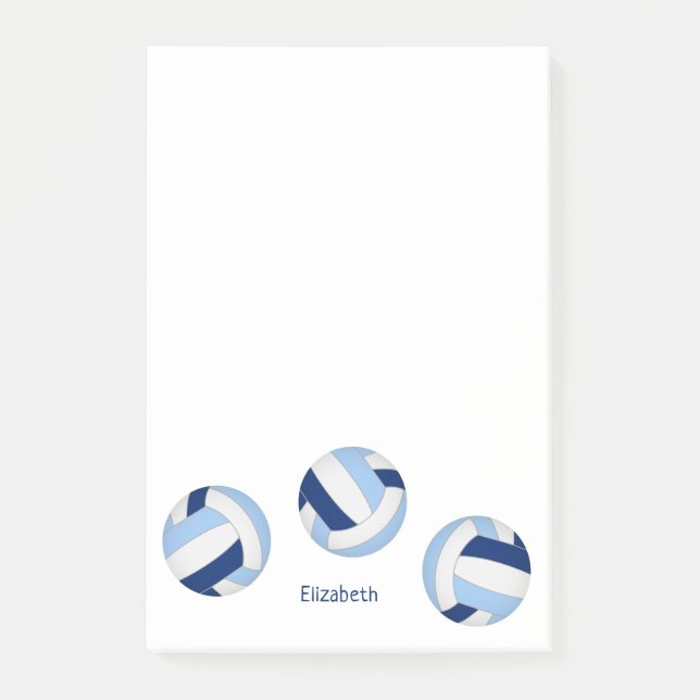 Post-it® équipe de bleu blanc couleurs volleyball athlète (Devant)