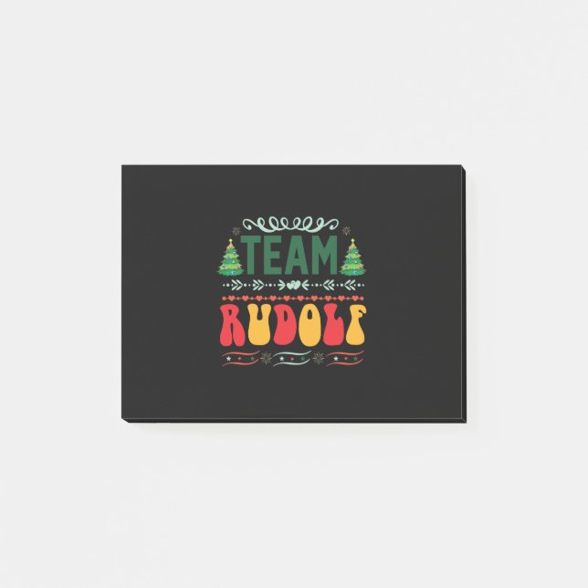 Post-it® Équipe de cadeaux de Noël Rudolf (Devant)