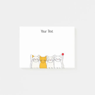 Post-it® Équipe de Chats Mignons Post-Notes Minimalistes Fé