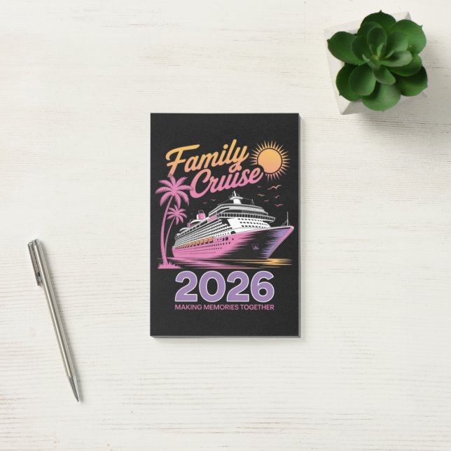 Post-it® Équipe de Croisière Familiale 2026 Voyage Correspo (Bureau)