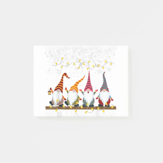 Post-it® Équipe de gauche de tournage gnome xmas joyeux noë (Devant)