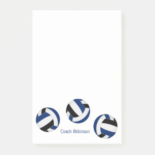 Post-it® équipe noire bleu couleurs entraîneur de volley-ba