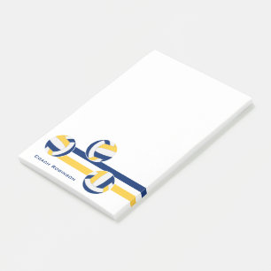 Post-it® équipe or bleu couleurs volleyballs rayures