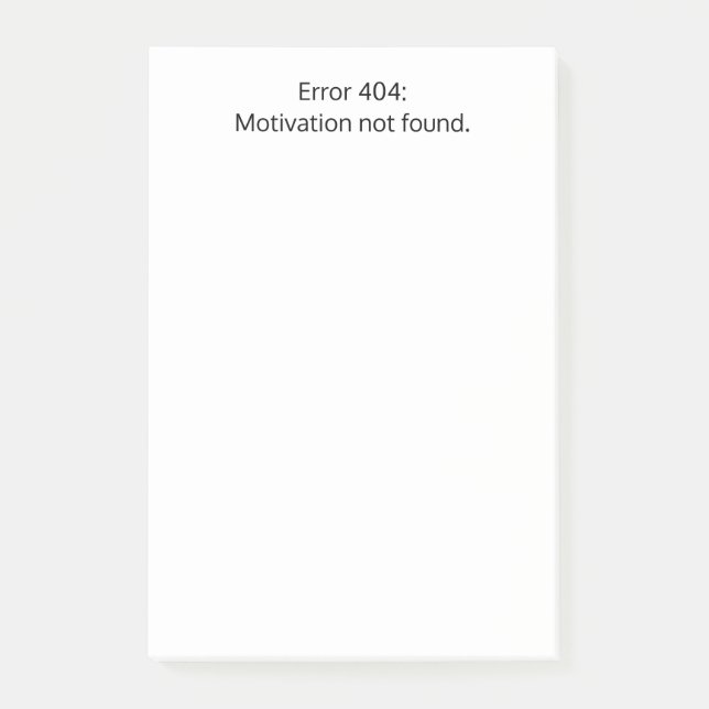 Post-it® Erreur 404 : Motivation introuvable, Drôle, Person (Devant)