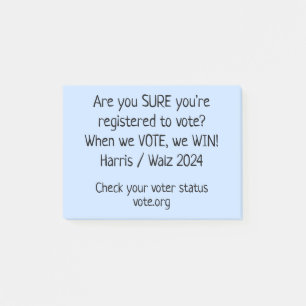 Post-it® Es-tu sûr que tu es inscrit ? Notes aux électeurs