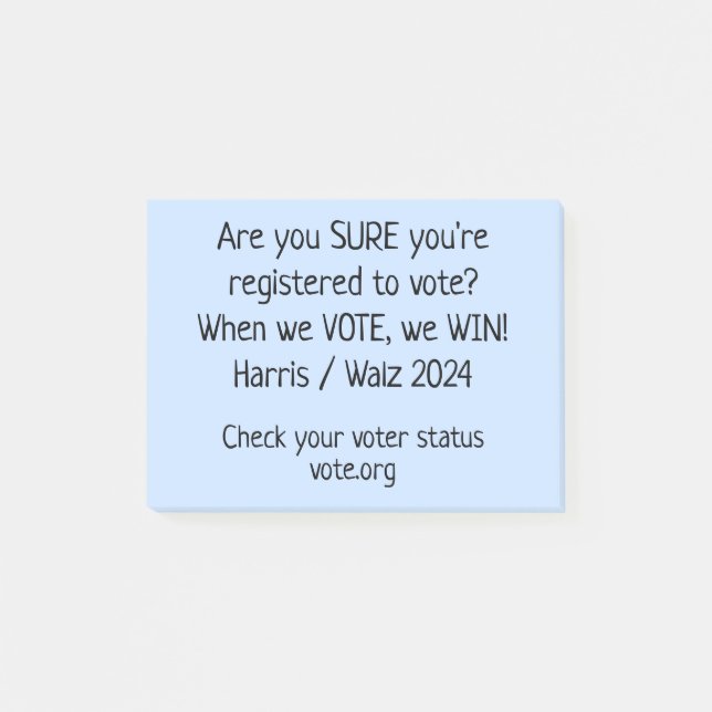 Post-it® Es-tu sûr que tu es inscrit ? Notes aux électeurs (Devant)
