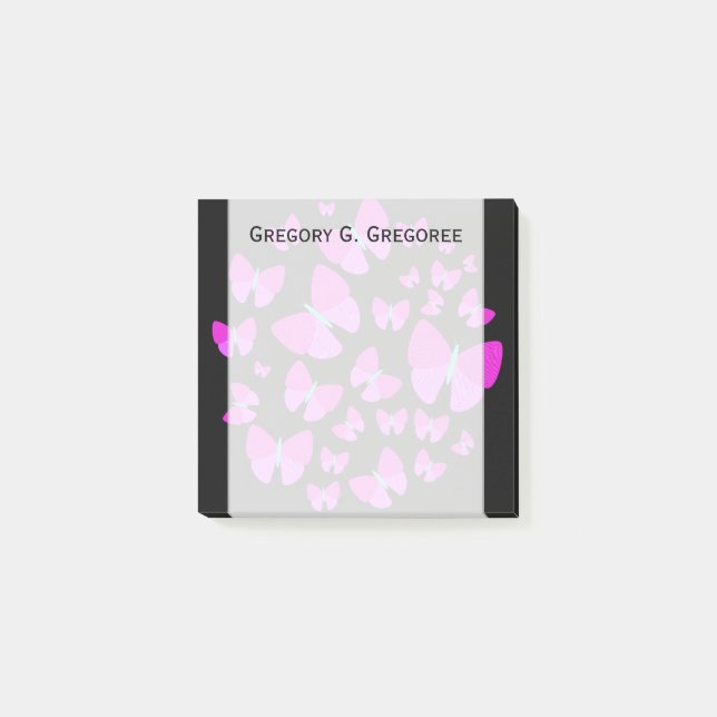 Post-it® Essaim des papillons artistiques + Note nommée (Devant)