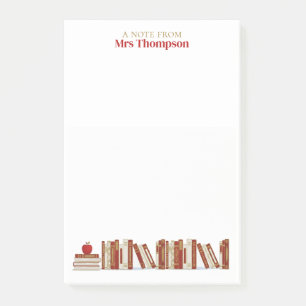 Post-it® Étagère De Livres De Pomme D'or Rouge Enseignant P