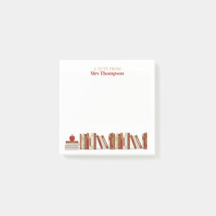 Post-it® Étagère De Livres De Pomme D'or Rouge Enseignant P