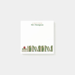 Post-it® Étagère de livres Pomme Or Vert Enseignant Personn