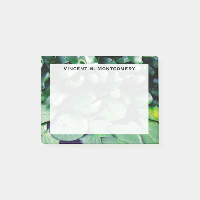 Post-it® Étang de nénuphars vert Monogram (Devant)