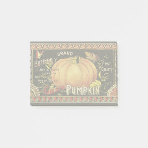 Post-it® Étiquette de caisse de citrouille dorée vintage :