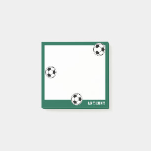 Post-it® Étiquette scolaire personnalisée verte de football