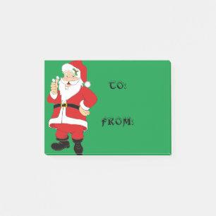 Post-it® Étiquettes de cadeau de Noël Père Noël souriant