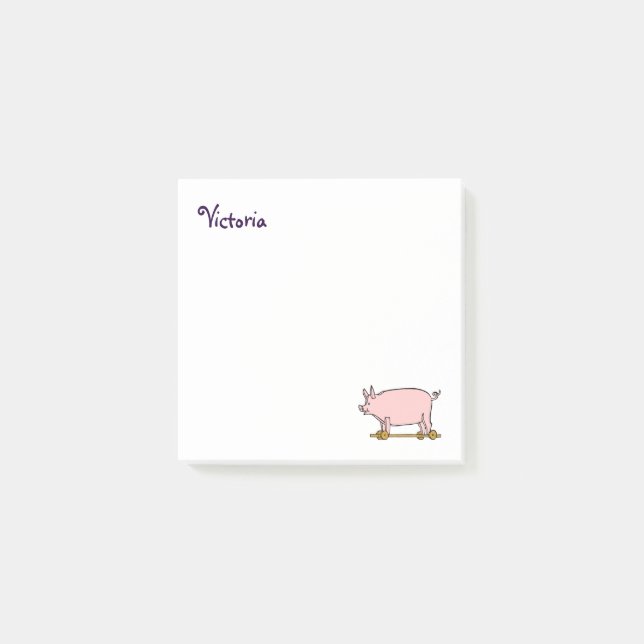 Post-it® Étiquettes Rétro Personnalisées avec Porc Jouet Vi (Devant)