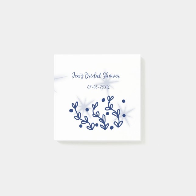 Post-it® Étoiles bleues feuilles royale luxueuse douche de  (Devant)