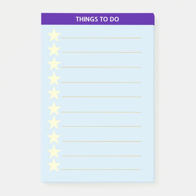 Post-it® Étoiles Choses À Faire Personnalisées (Devant)