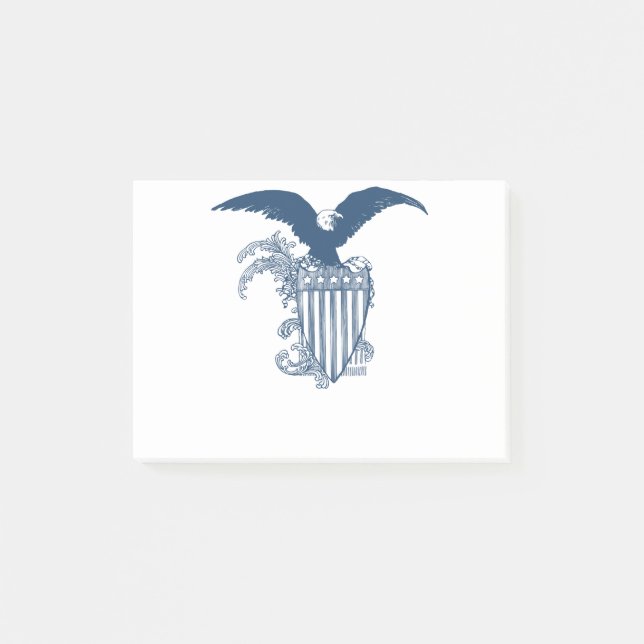 Post-it® Étoiles d'aigle vintage américain Stripes Shield (Devant)