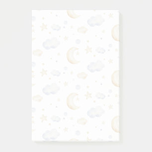 Post-it® Etoiles de lune d'aquarelle et Motif de nuage
