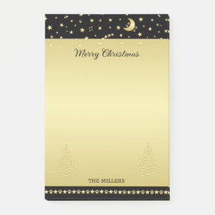 Post-it® Etoiles de Noël brillantes or, pattes sur or et no