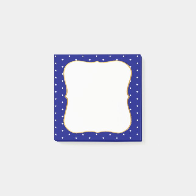 Post-it® Étoiles élégantes sur fond bleu royal (Devant)