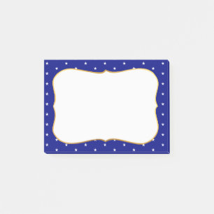 Post-it® Étoiles élégantes sur fond bleu royal