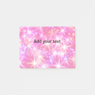 Post-it® Étoiles scintillantes roses rouges simples ajoutez