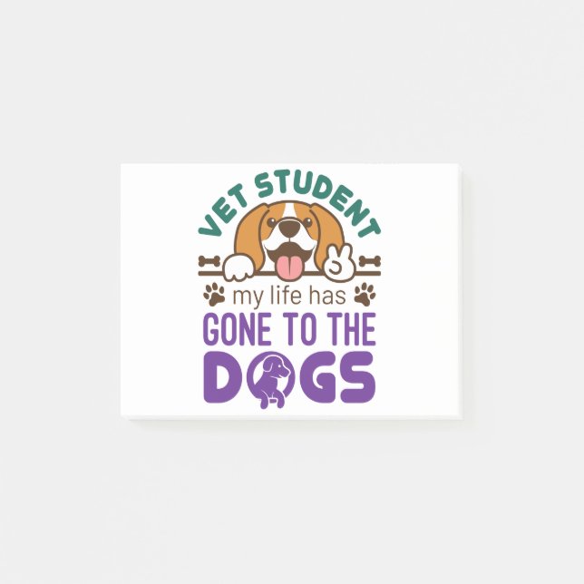 Post-it® Étudiant âgé, ma vie est allée aux chiens (Devant)