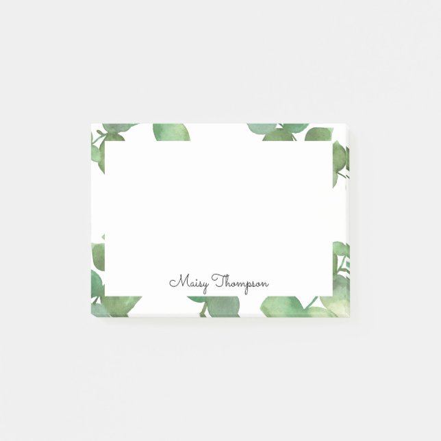 Post-it® Eucalyptus Feuilles Ajouter Votre Nom (Devant)