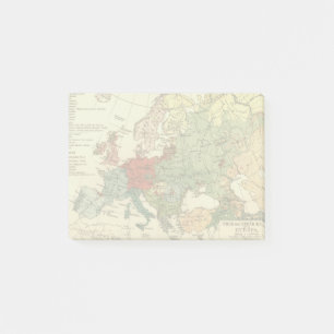 Post-it® Europe Carte Pays Antique Mondiale