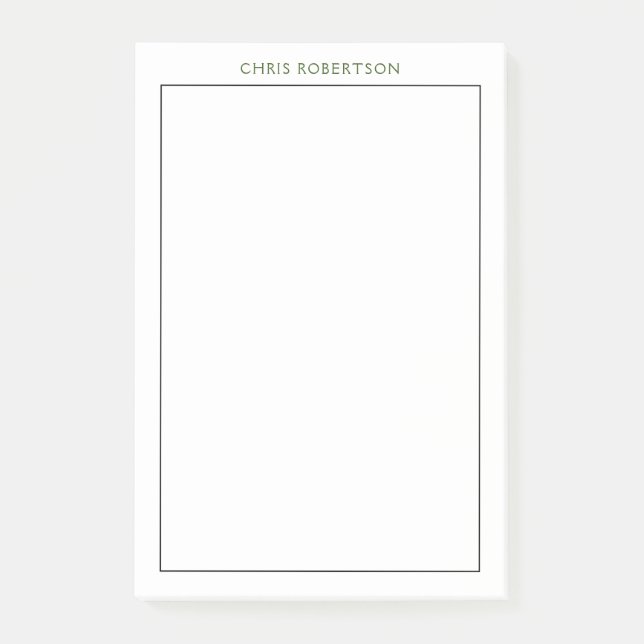 Post-it® Excellent Votre Nom Blanc Noir Personnalisé (Devant)