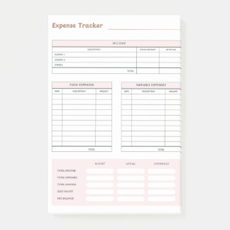 Post-it® Expense Tracker Notes