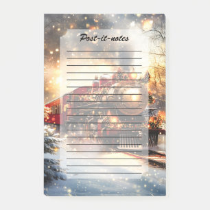 Post-it® Express du train de Noël vintage Nuit Neige
