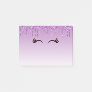 Post-it® Eyelashes rose et noir élégant sur Parties scintil