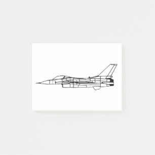 Post-it® F16 Silhouette de l'avion de combat militaire