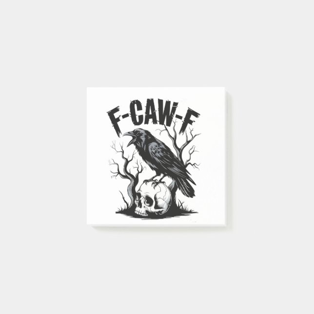 Post-it® F-Caw-F Corneille noire Oiseau noir Drôle (Devant)