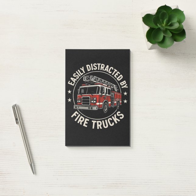 Post-it® Facilement Distrait Par Les Camions De Pompiers (Bureau)