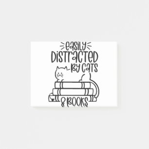 Post-it® Facilement distrait par les chats et les livres Ch