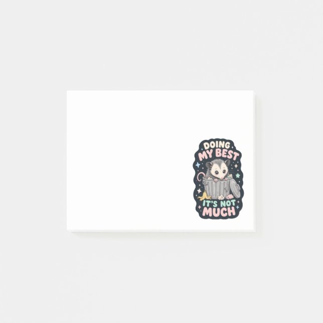Post-it® Faire de mon mieux humour opossum (Devant)