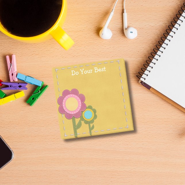 Post-it® Faites de votre mieux Fleur cousue (Créateur téléchargé)