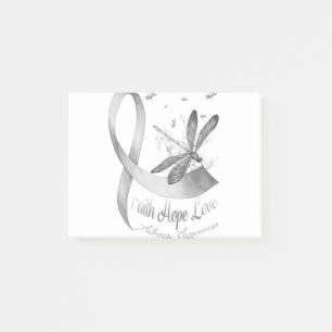 Post-it® Faith Hope Love Dragonfly Grey Asthma Sensibilisat