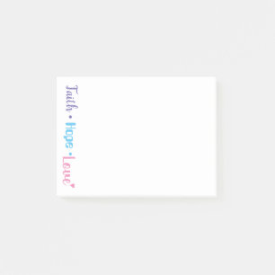 Post-it® Faith Hope Love Heart Inspirational Christian 4x3
