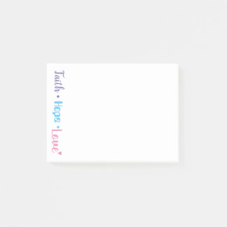 Post-it® Faith Hope Love Heart Inspirational Christian 4x3