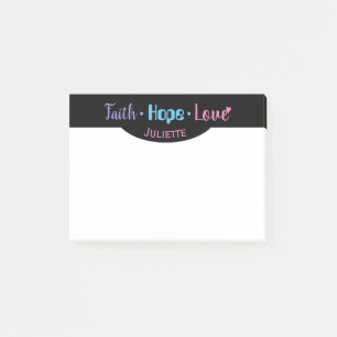Post-it® Faith Hope Love Heart Inspirational Christian 4x3