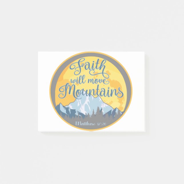 Post-it® Faith Move Mountains Christian Design (Devant)