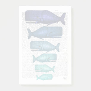 Post-it® Famille de baleines bleues