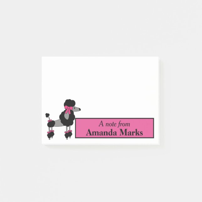 Post-it® Fancy Black Poodle Personnalisé (Devant)